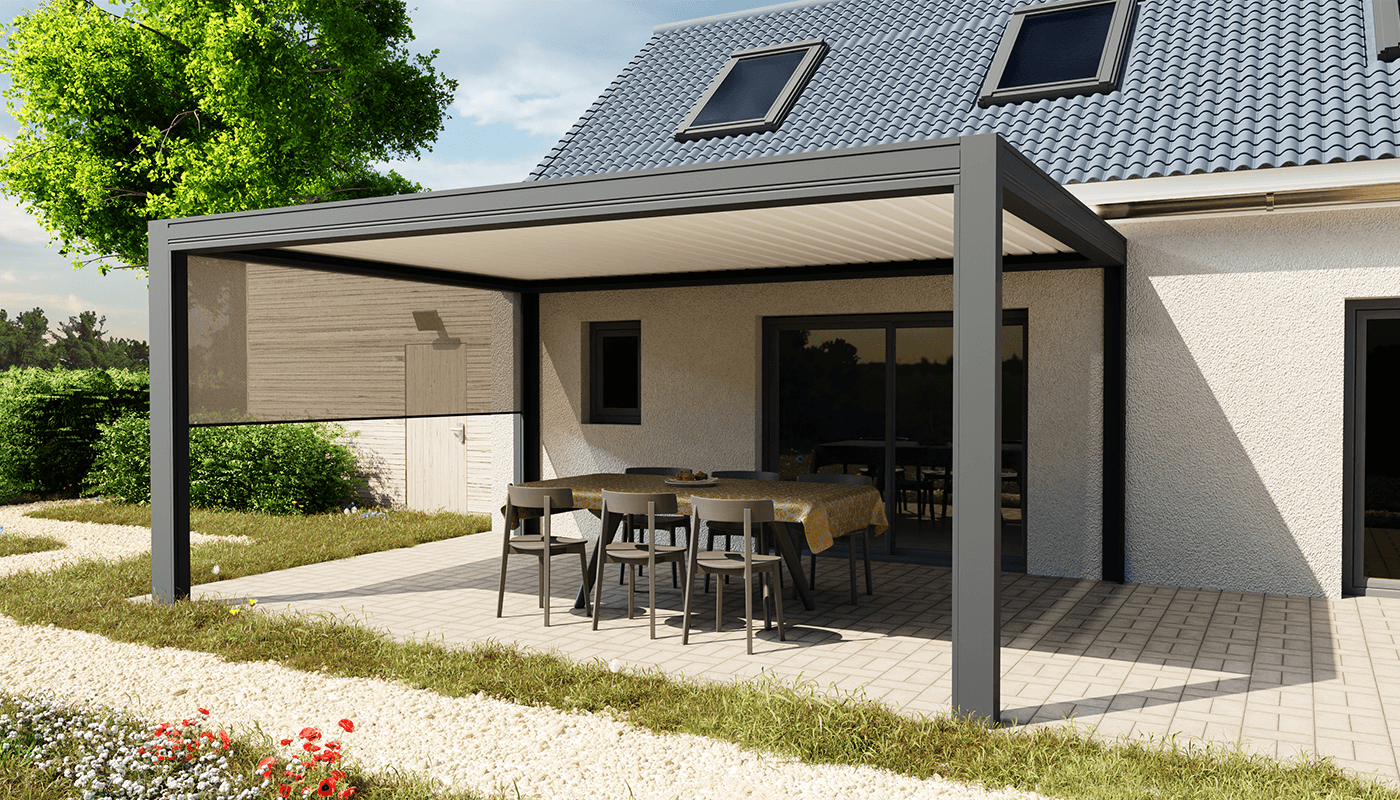 Conception 3D pergola et salon de jardin