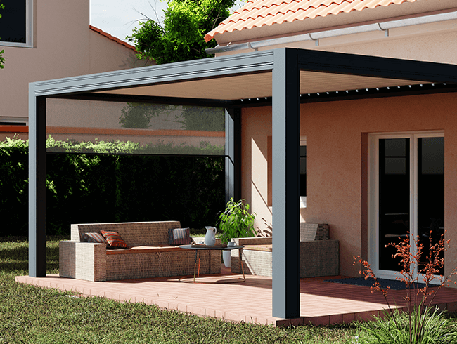 Création de visuel d'ambiance 3D pergola et salon de jardin