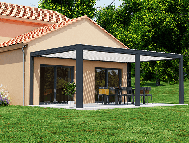 Création de visuel d'ambiance 3D pergola et salon de jardin